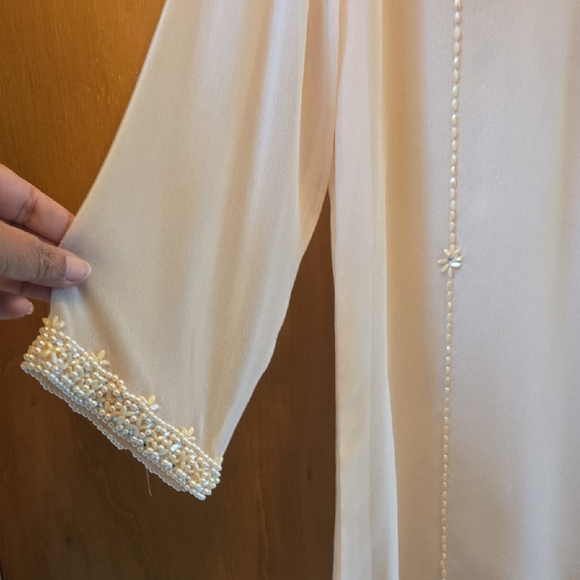 Elegant Peach Tunic with Pearl And Rinestone Accents - Picture 6 of 12